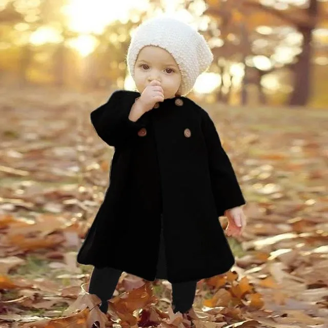 Girls Kids Clothes Baby Clothing Outwear Cloak Button Jacket Warm Coat Clothes Popular Infantil