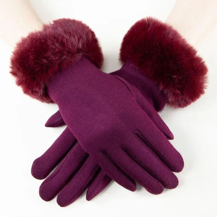 Gloves Fur Trim Winter Gloves for Women