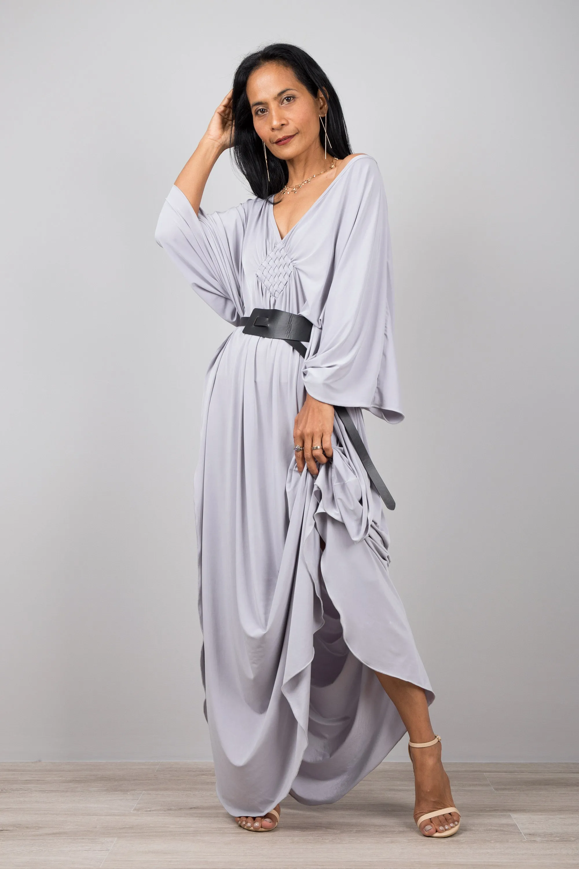 Grey kaftan dress