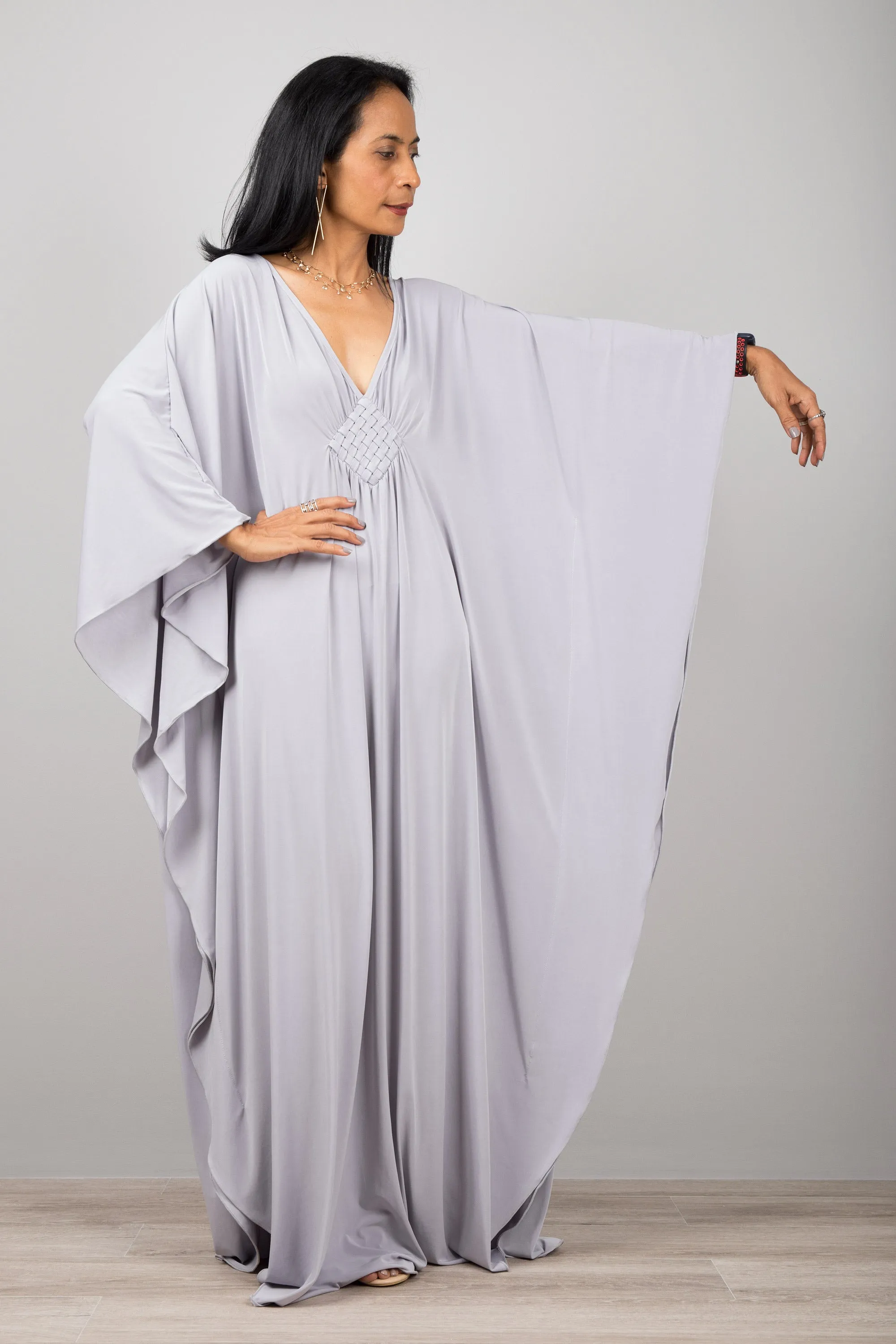 Grey kaftan dress