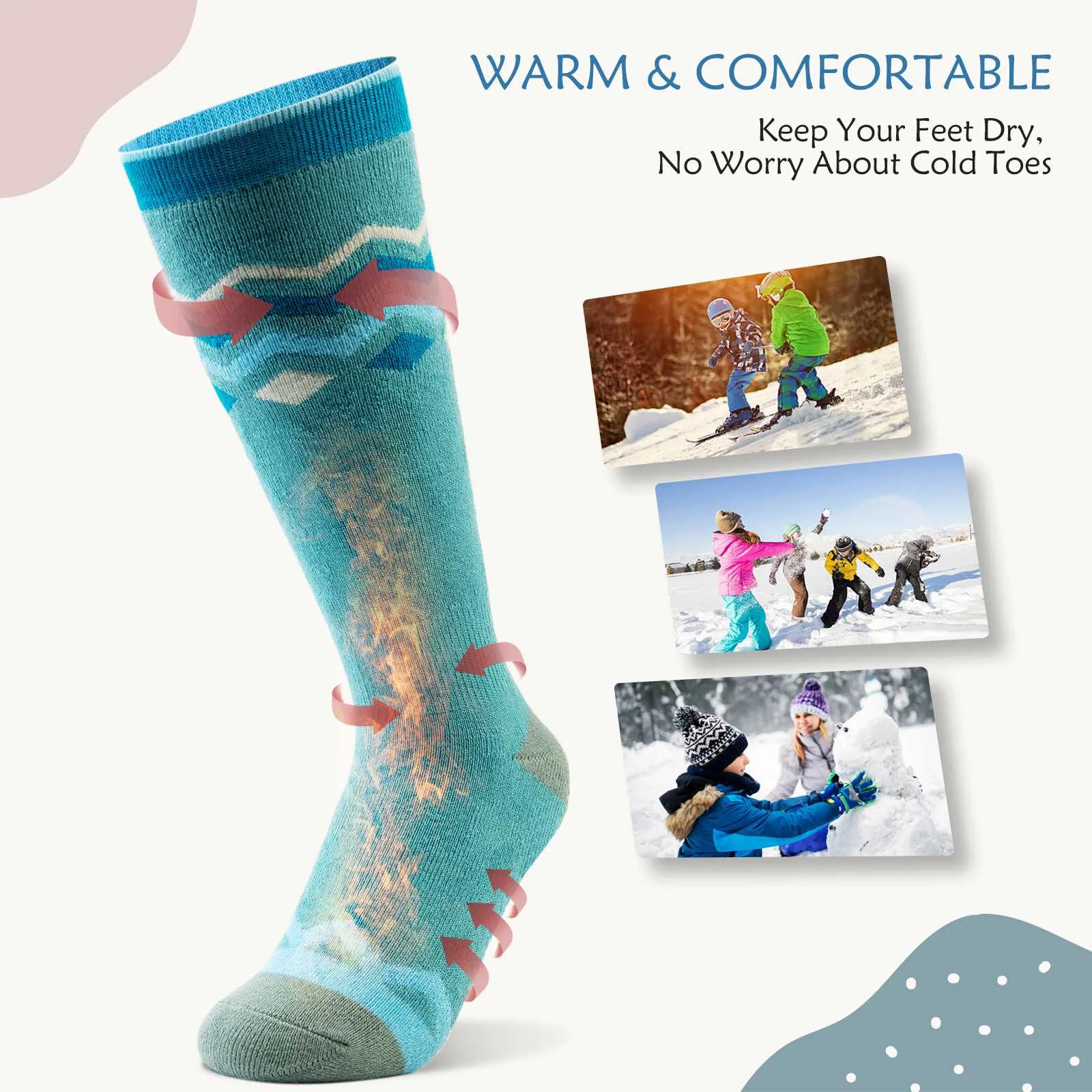 Kids Merino Wool Ski Socks