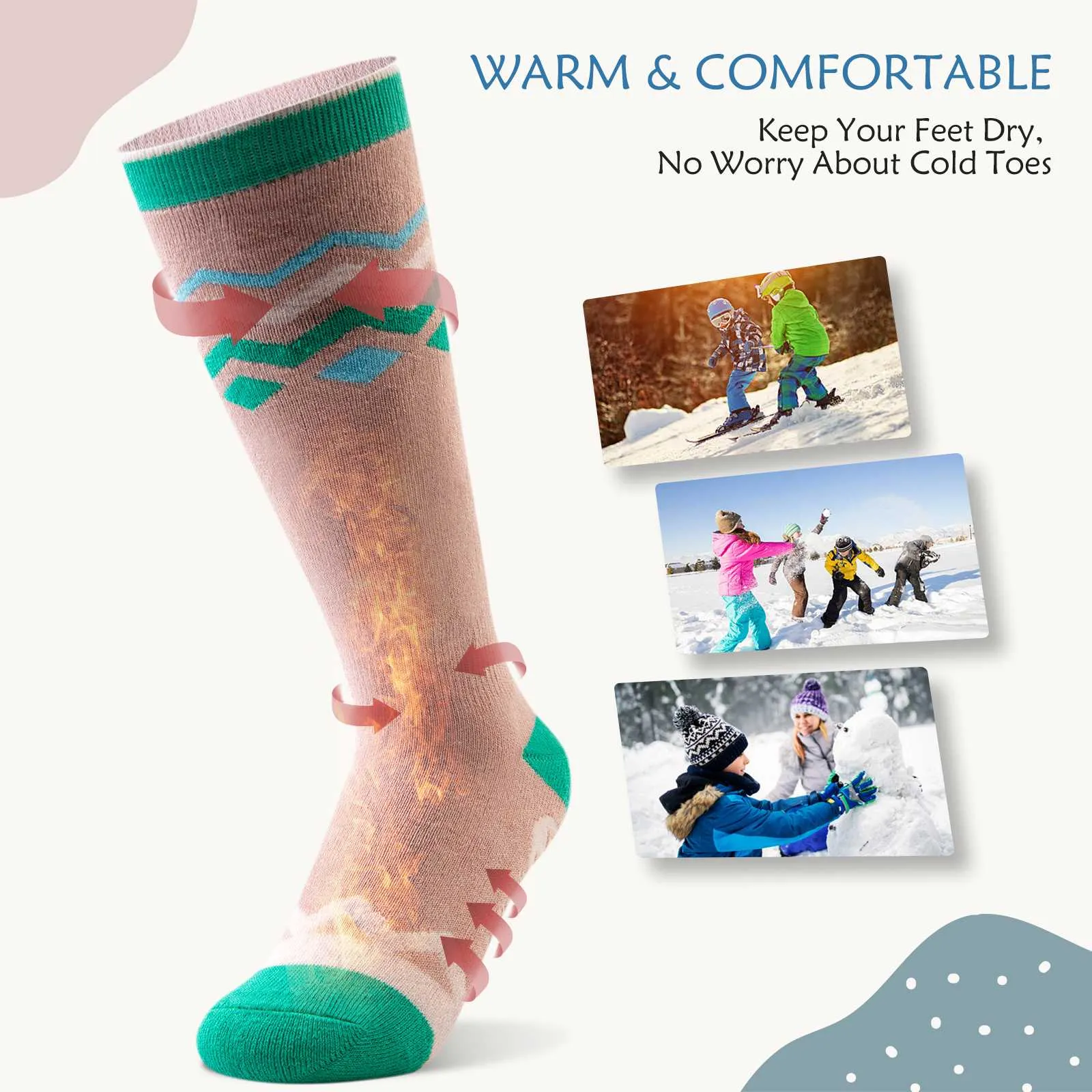 Kids Merino Wool Ski Socks