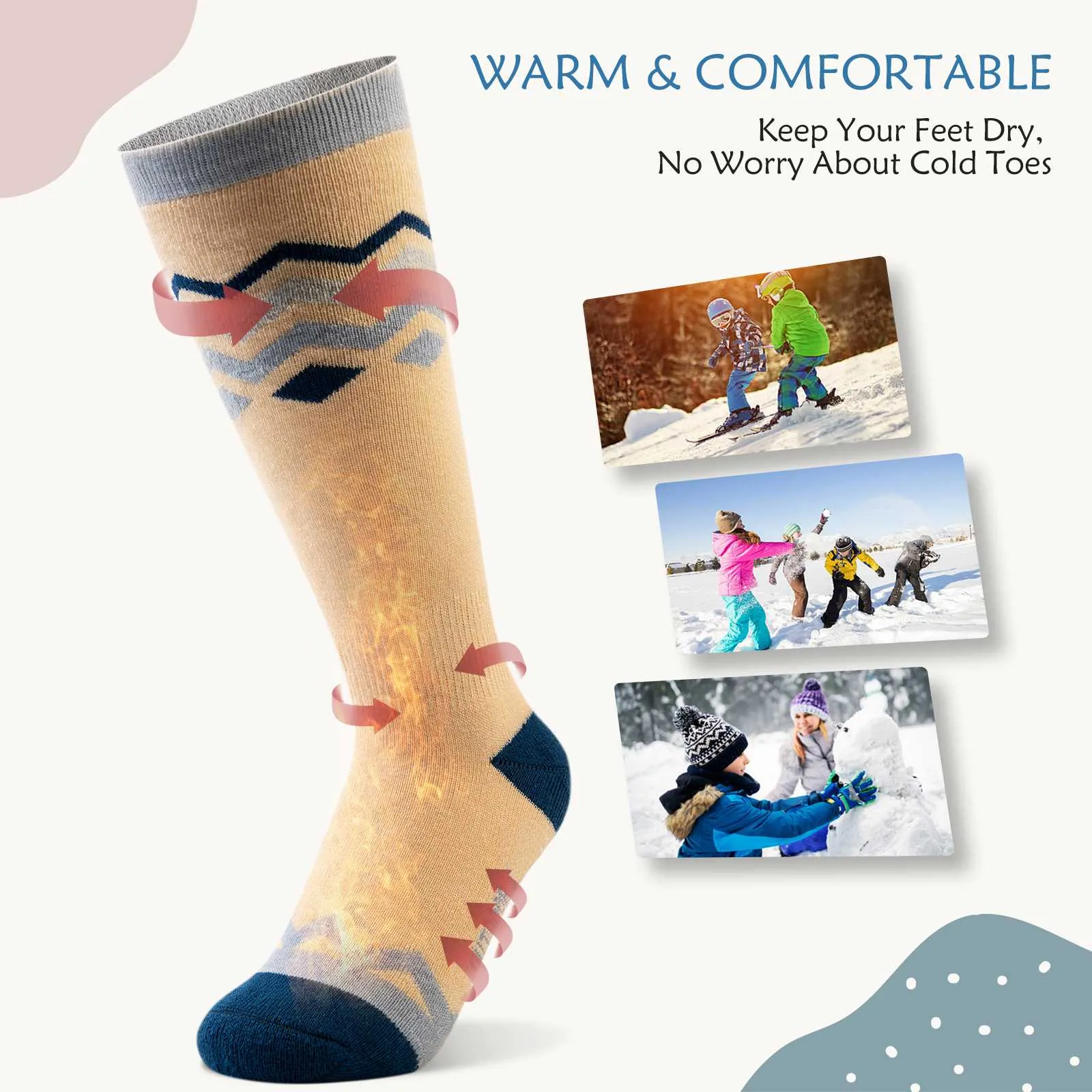 Kids Merino Wool Ski Socks