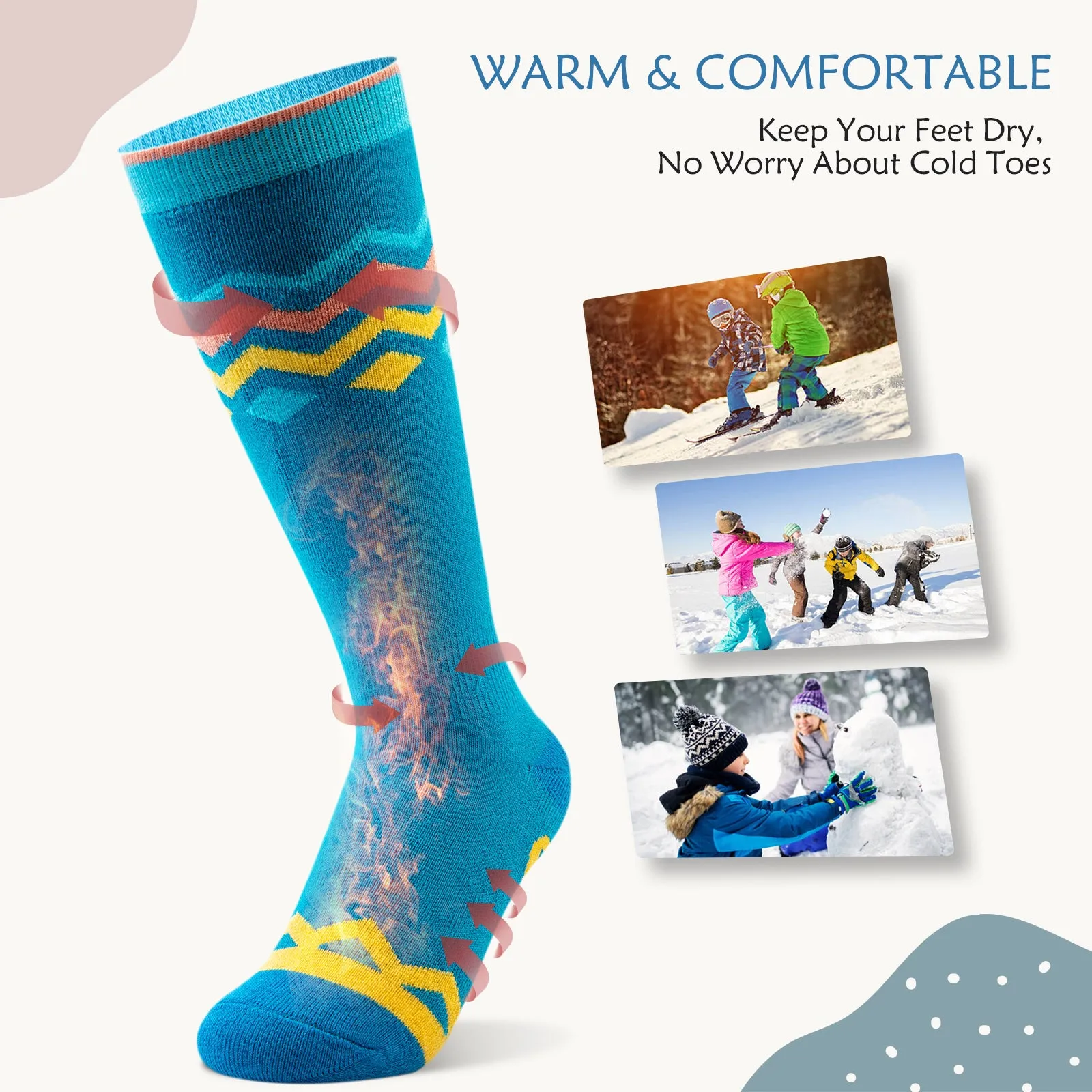 Kids Merino Wool Ski Socks