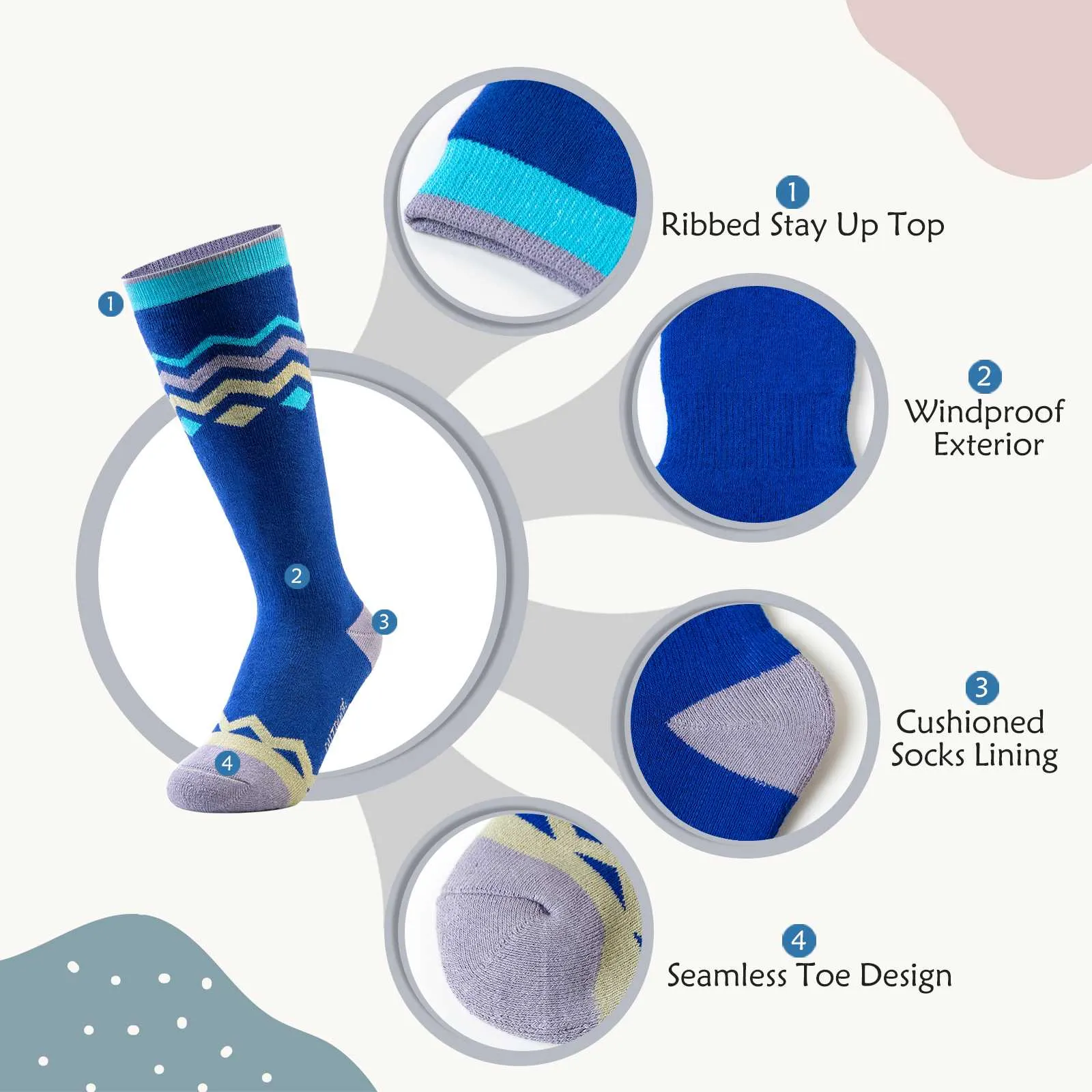 Kids Merino Wool Ski Socks