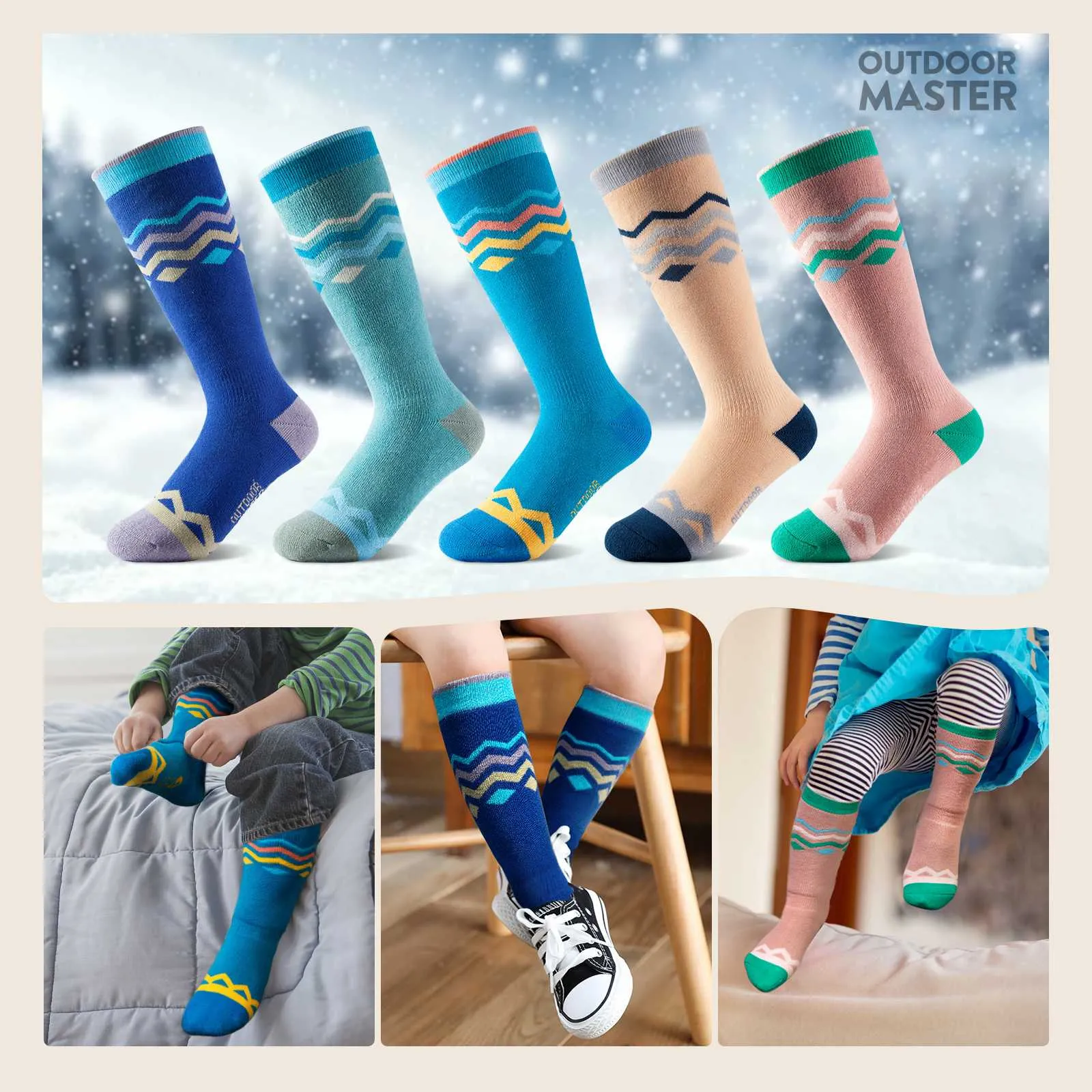 Kids Merino Wool Ski Socks