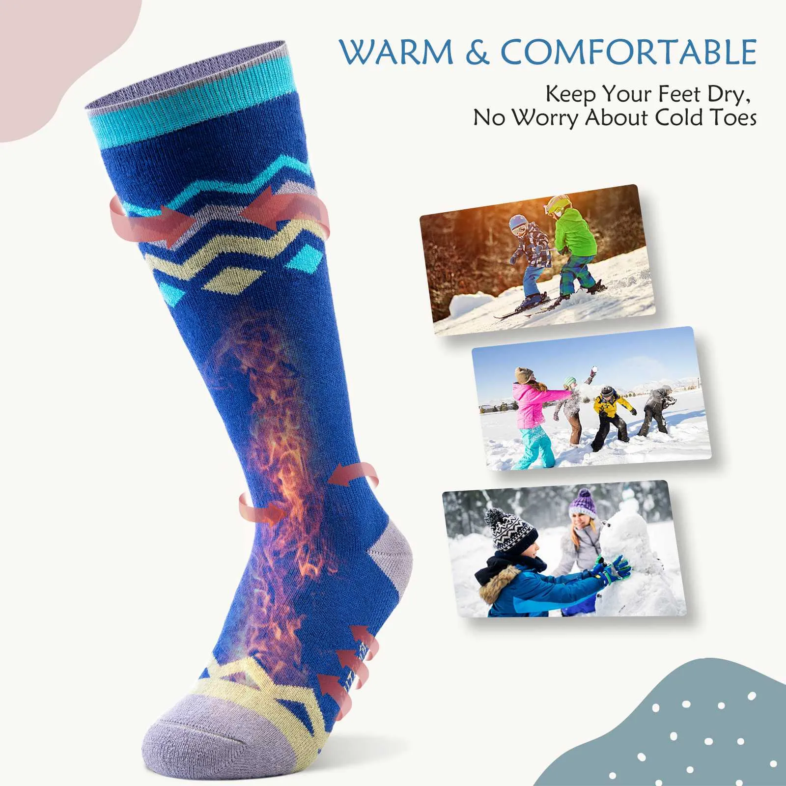 Kids Merino Wool Ski Socks