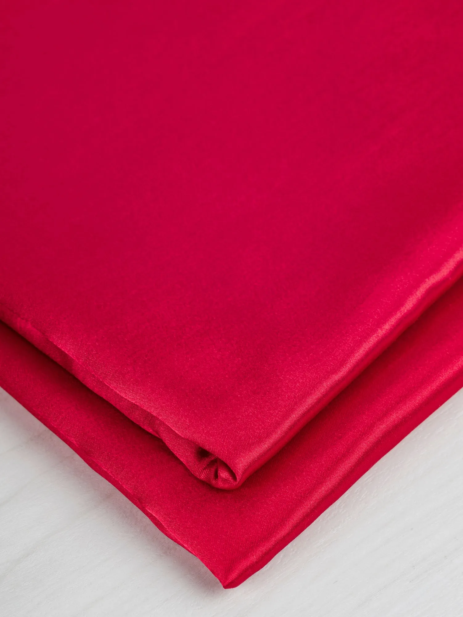 Korean Brushed Back Satin Kasha Lining Deadstock - Red