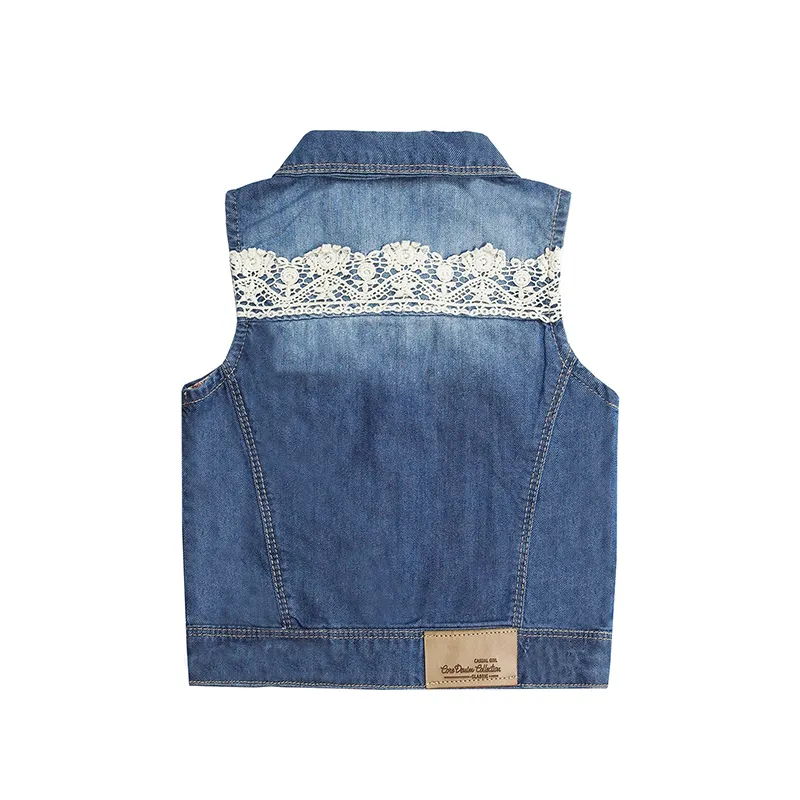 Little Girl Flower Pattern Inner Jean Vest