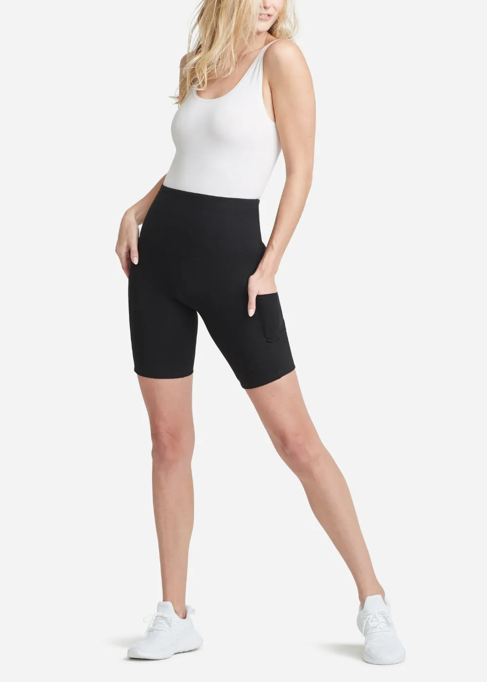 Mel Shaping Biker Short with Pockets - Cotton Stretch