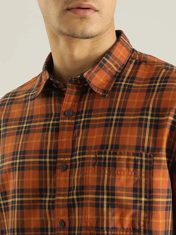 Men Checked Full Sleeve Cotton Blend Shirt