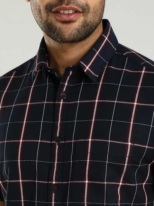 Men Checked Half Sleeve Cotton Shirt