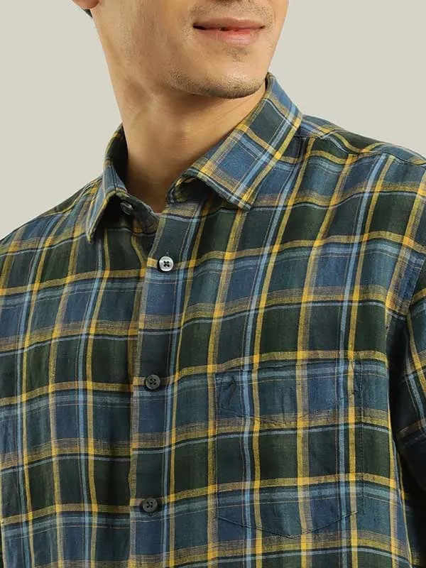 Men Checked Half Sleeve Cotton Shirt