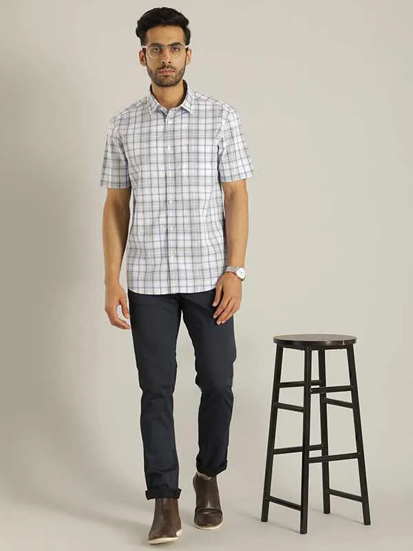 Men Checked Half Sleeve Cotton Shirt