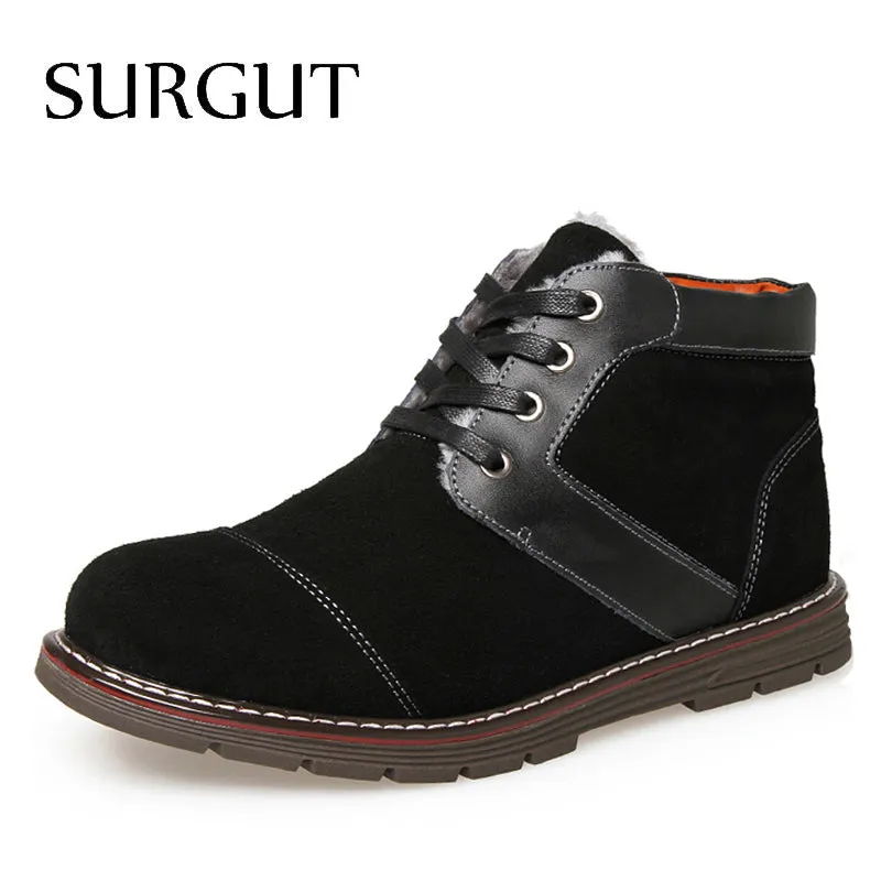 Men's Boots Non Slip Ankle Snow Boots Cool Winter Warm Fluff Cotton Lace-Up  New Arrival Fashion Boots For Men