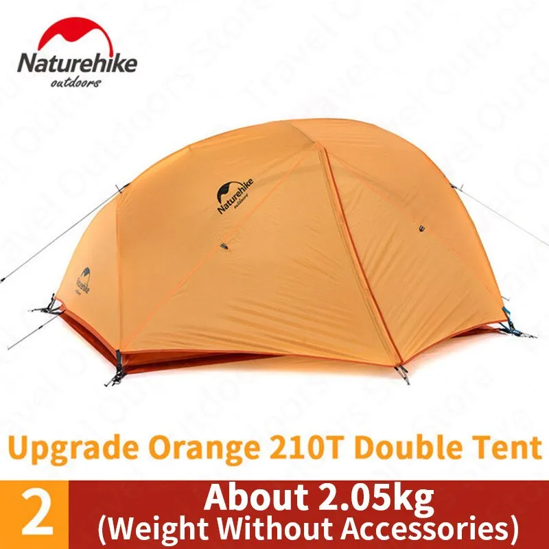 Naturehike Upgraded Star River - 2 Person Ultralight Tent - 20D Silicone, Waterproof Snow Skirt, Free Mat Included