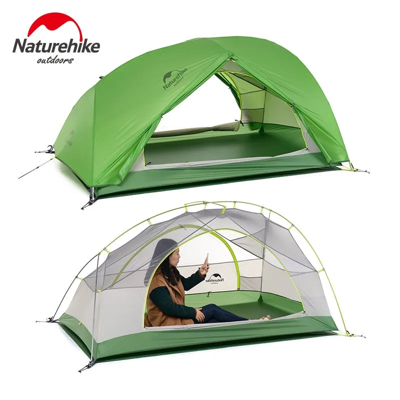 Naturehike Upgraded Star River - 2 Person Ultralight Tent - 20D Silicone, Waterproof Snow Skirt, Free Mat Included