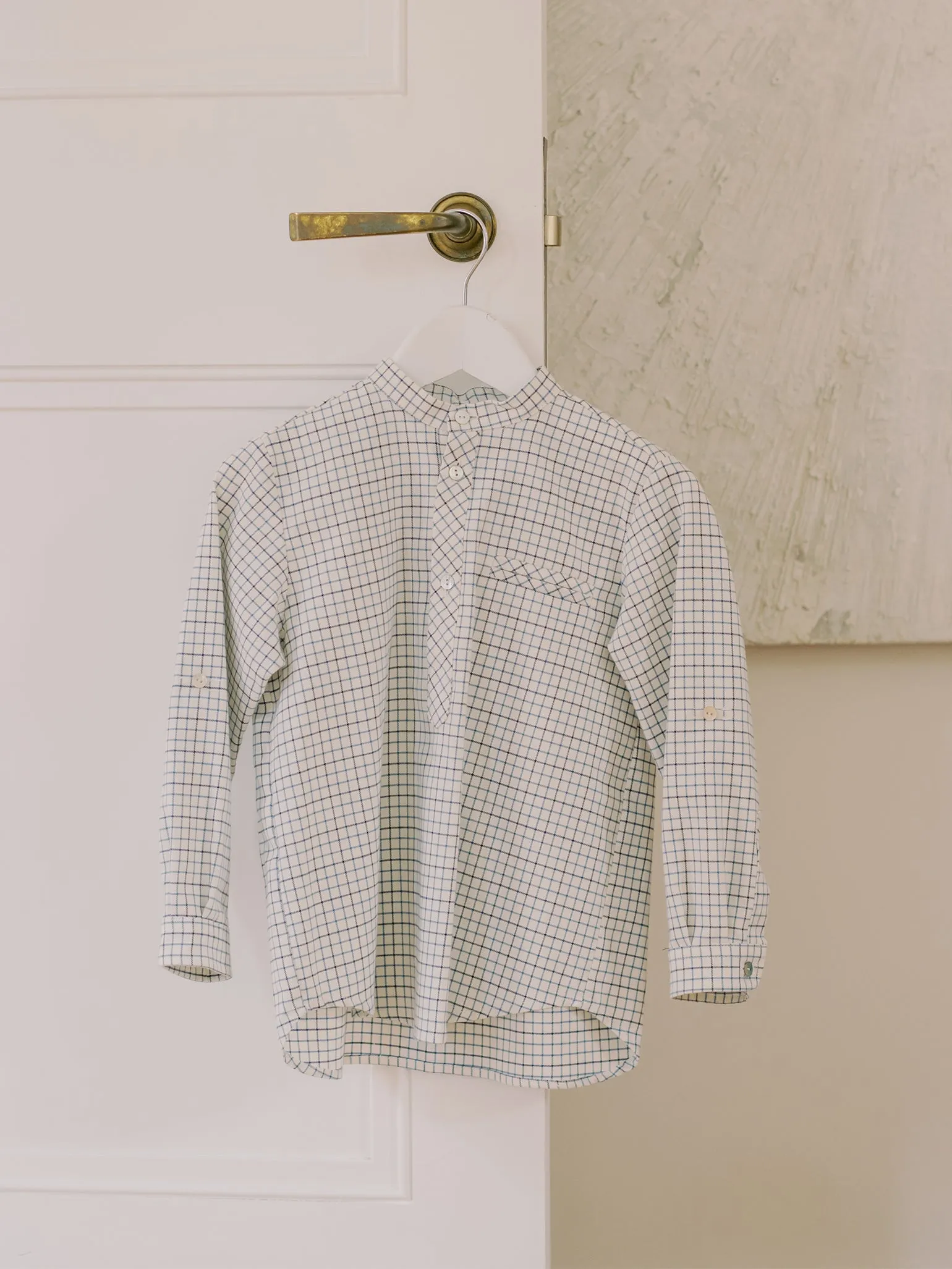 Navy Check Mateo Long Sleeve Boy Shirt