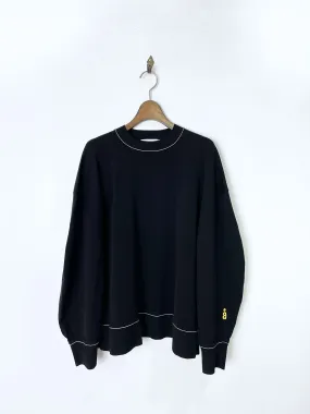 någonstans asymmetry cotton-knit slit pullover