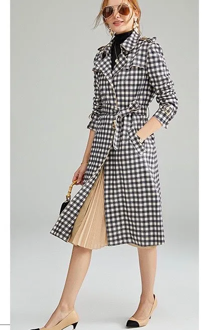 Plaid Trench Coat W/ Belt