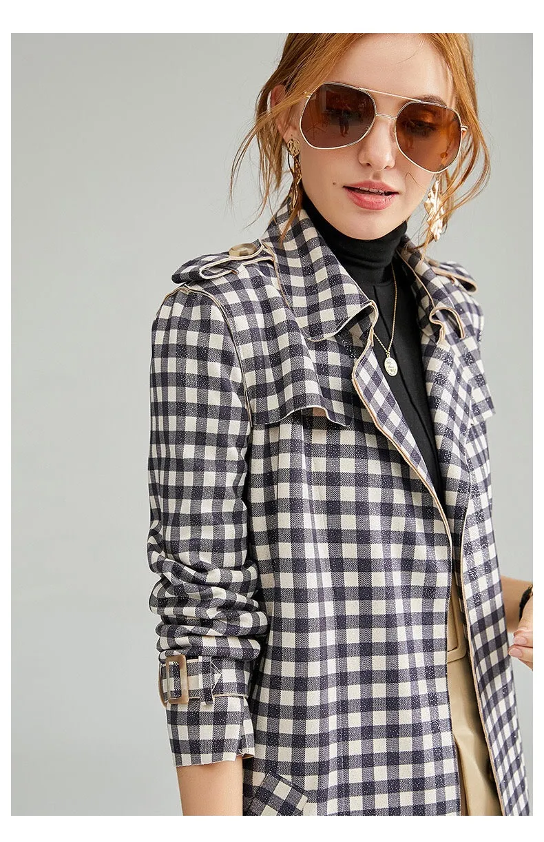 Plaid Trench Coat W/ Belt