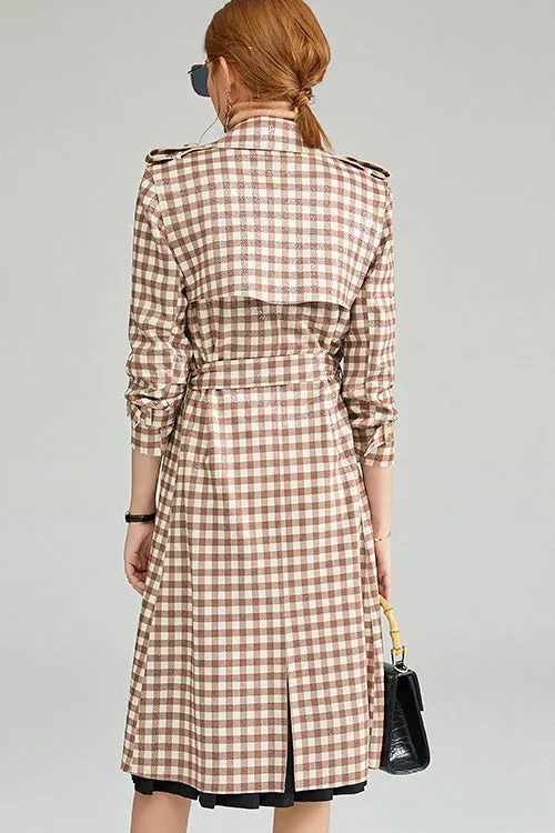 Plaid Trench Coat W/ Belt