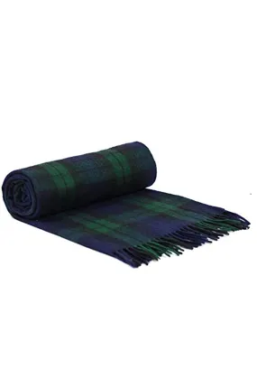 Recycled Wool Tartan Blanket - Blackwatch