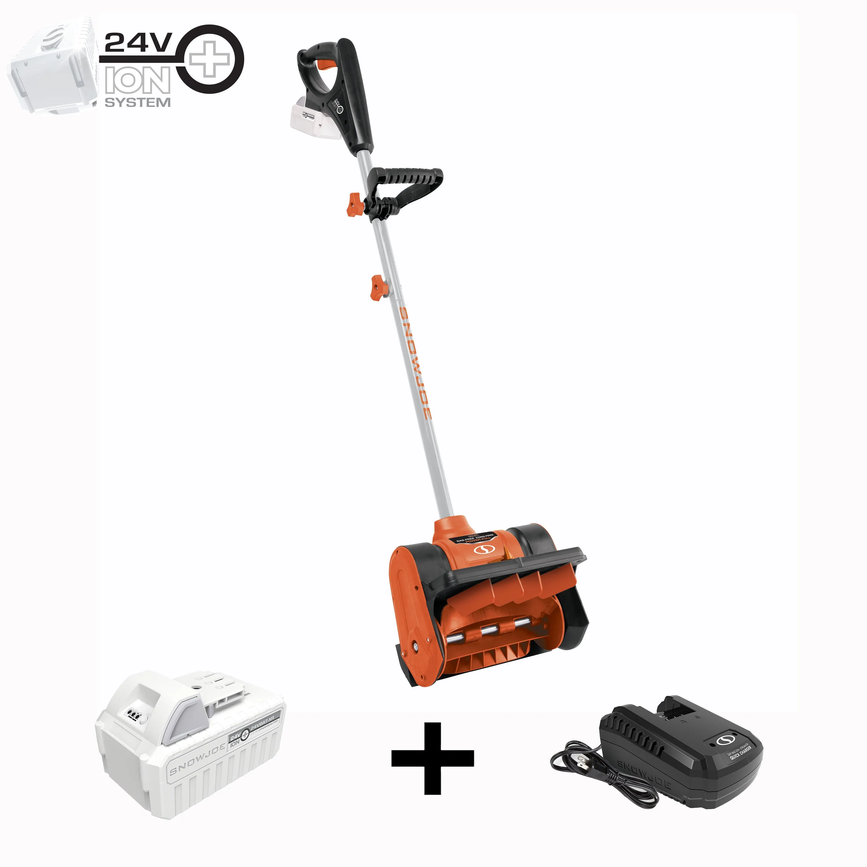 Snow Joe 24V-SS12-XR-ORG 24-Volt* IONMAX Cordless Snow Shovel Kit | 12-inch | W/ 5.0-Ah Battery   Charger (Orange)