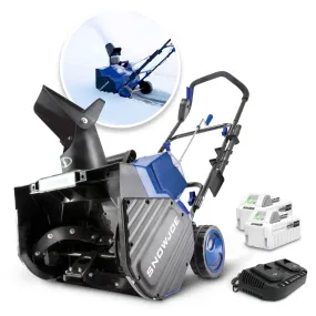 Snow Joe 24V-X2-SB18-XR 48-Volt* IONMAX Cordless Snow Blower Kit | 18-Inch | W/ 2 x 5.0-Ah Batteries and Charger