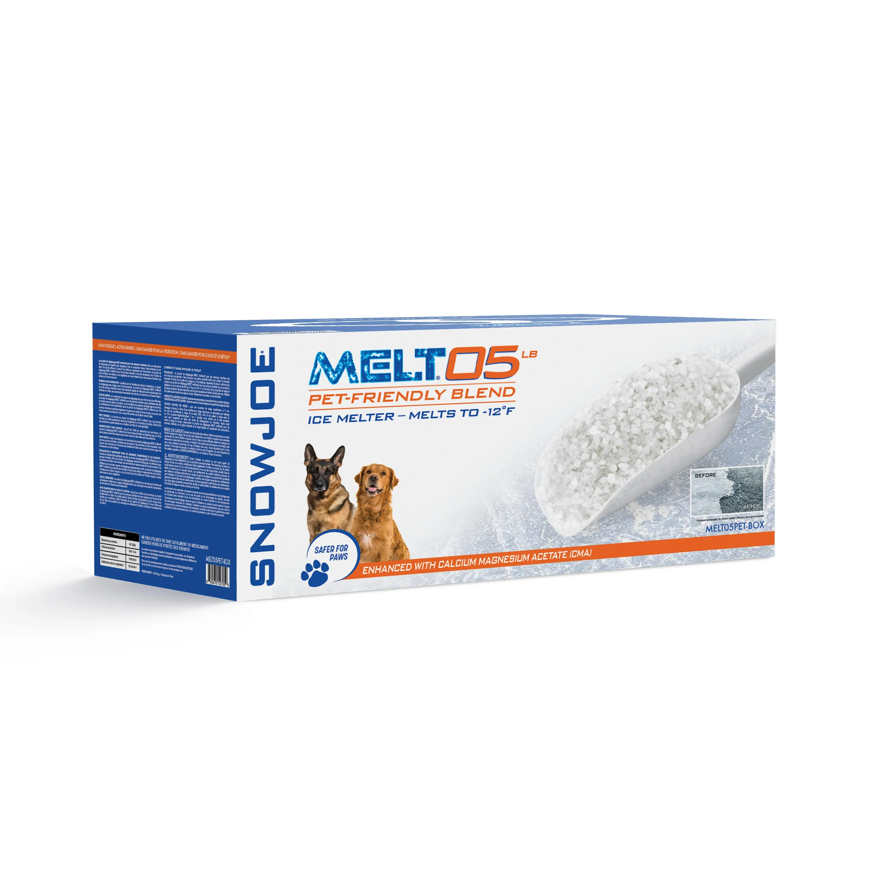 Snow Joe MELT05PET-BOX Pet-Safer Premium Ice Melt | 5 Lb. Box W/ CMA & Scoop