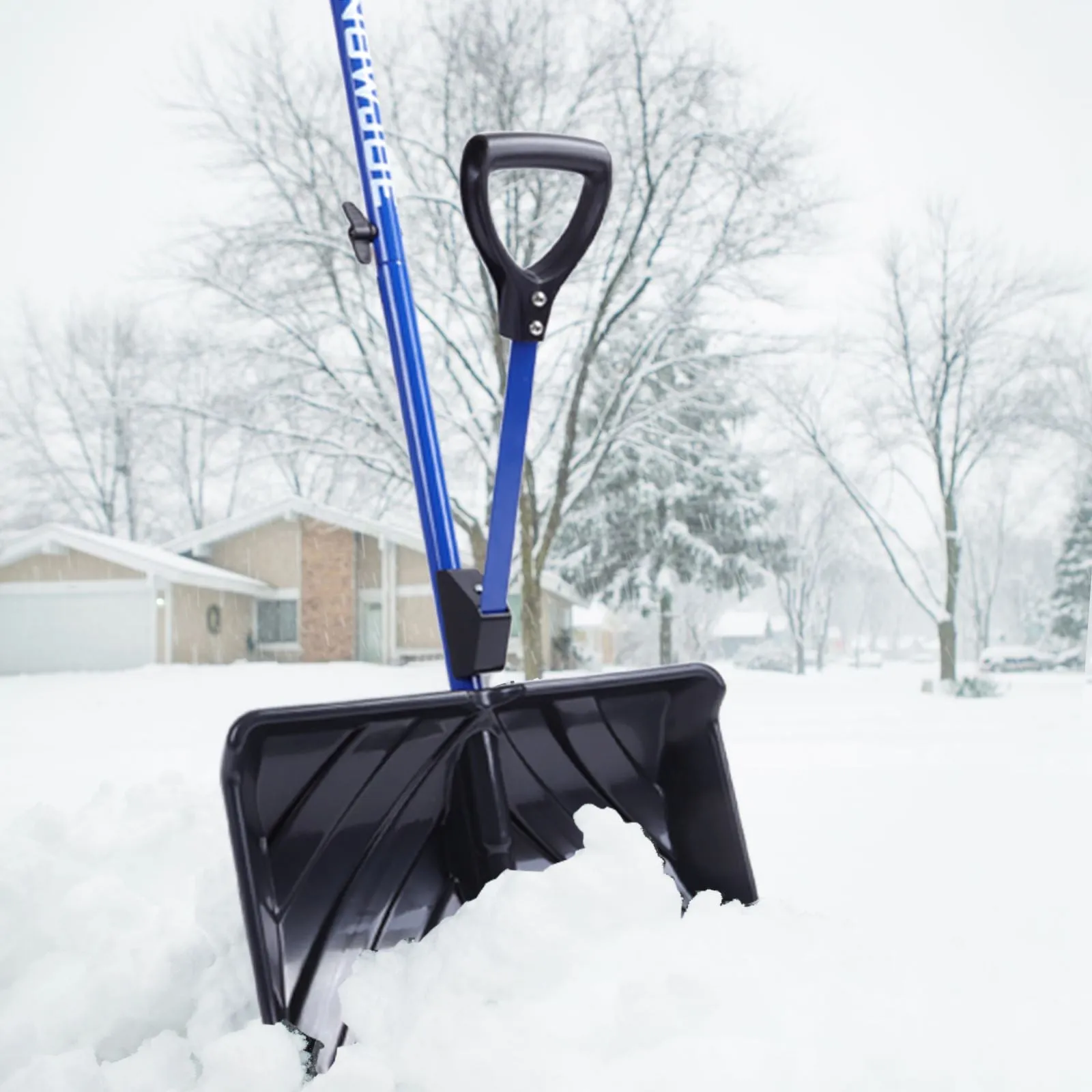 Snow Joe SJ-SHLV01 Shovelution Strain-Reducing Snow Shovel | 18-Inch | Spring Assisted Handle