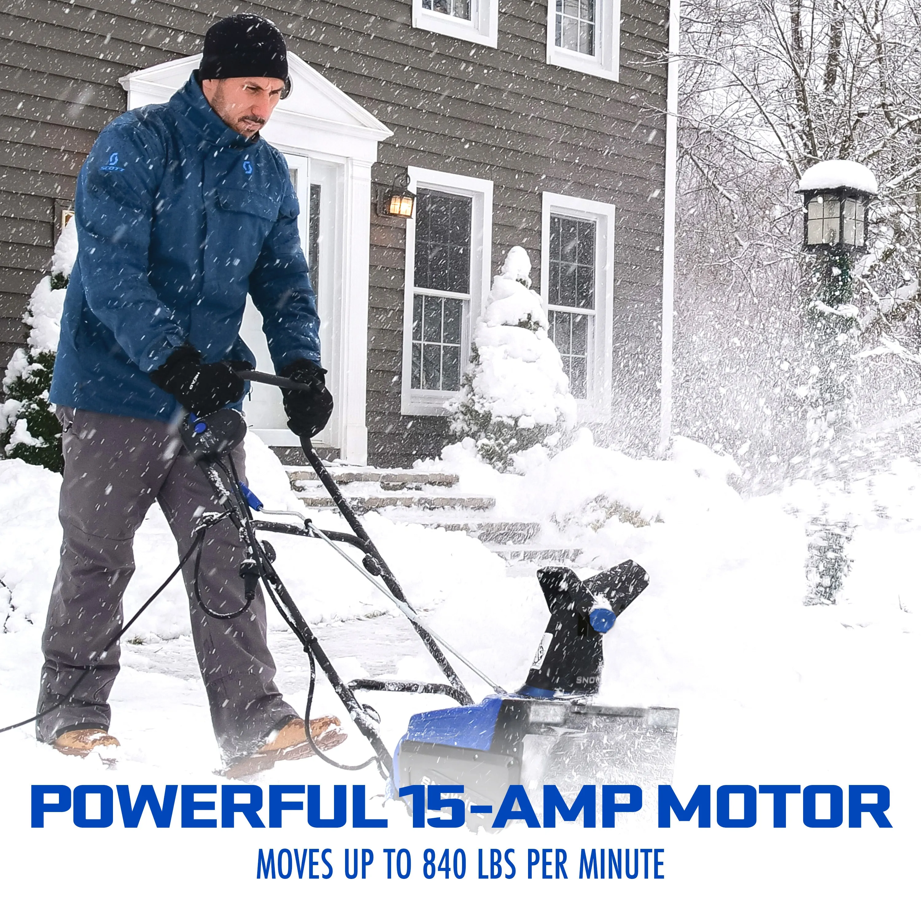 Snow Joe SJ627E Electric Walk-Behind Snow Blower W/ Dual LED Lights | 22-inch | 15-amp