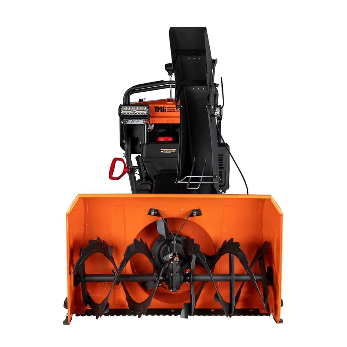 TMG Industrial 34” Stand-On Gas-Powered Snow Blower, Dual Stage, Rubber Track, LED Light, 50’ Throwing Distance, TMG-GSB36