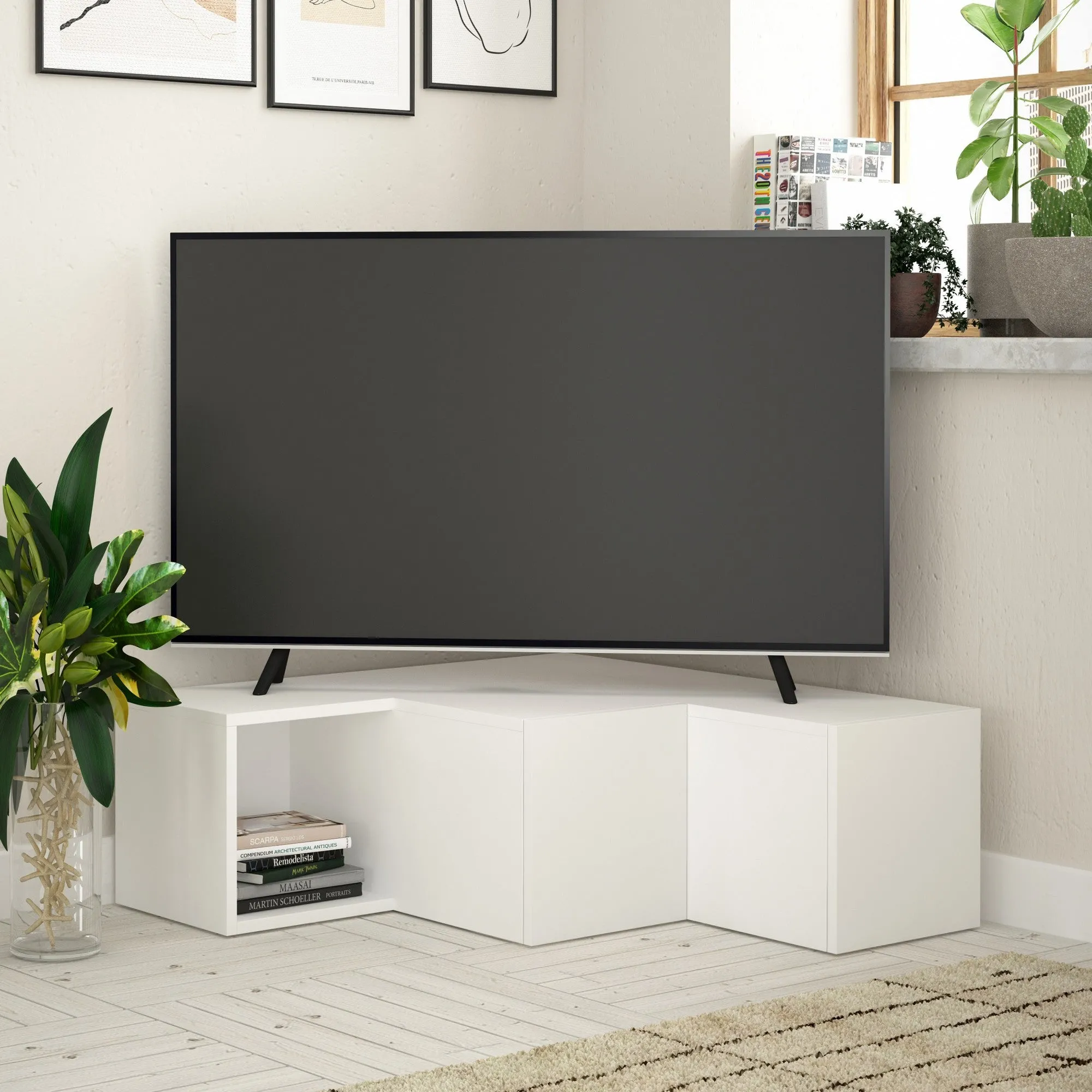 TV Stand Compact - White