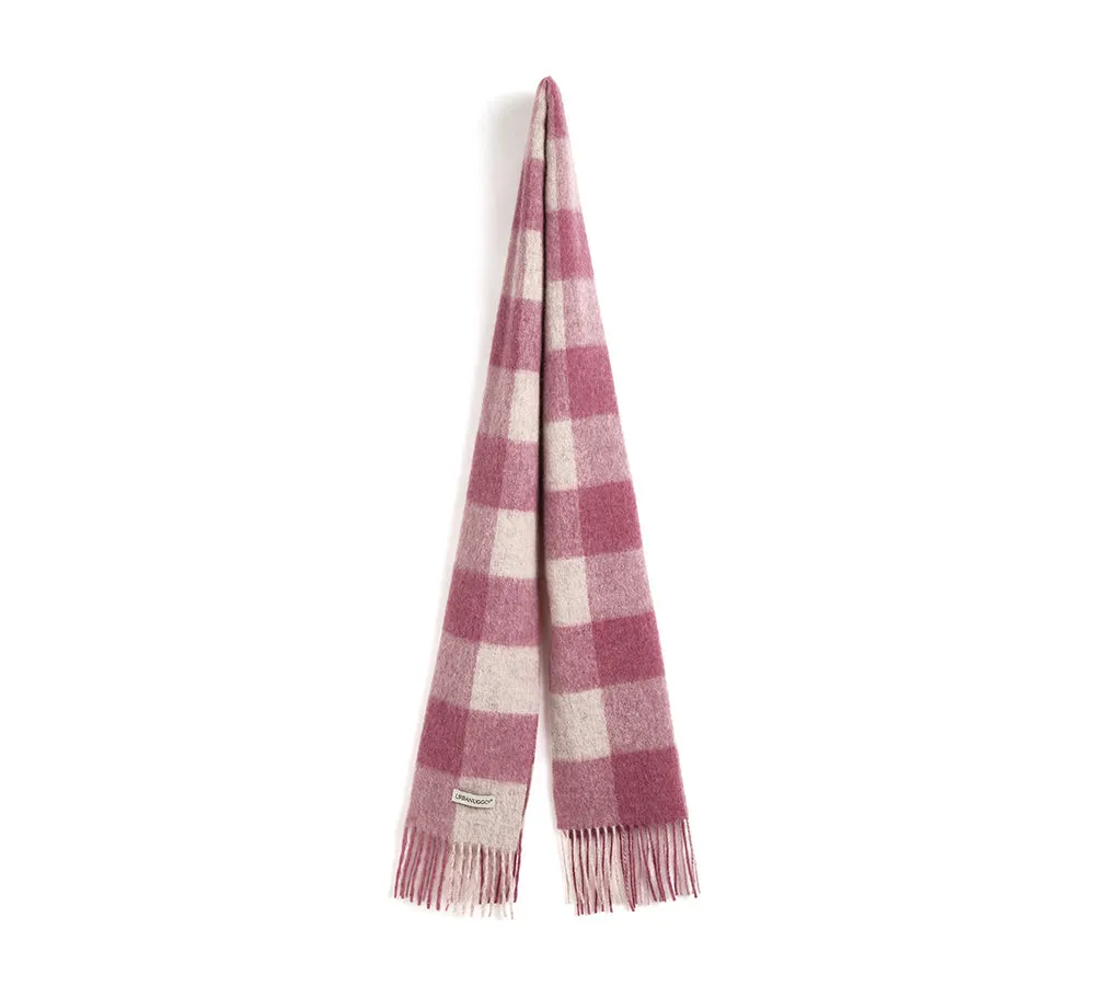 Urban UGG 100% Wool Plaid Pattern Check Scarf Zoe