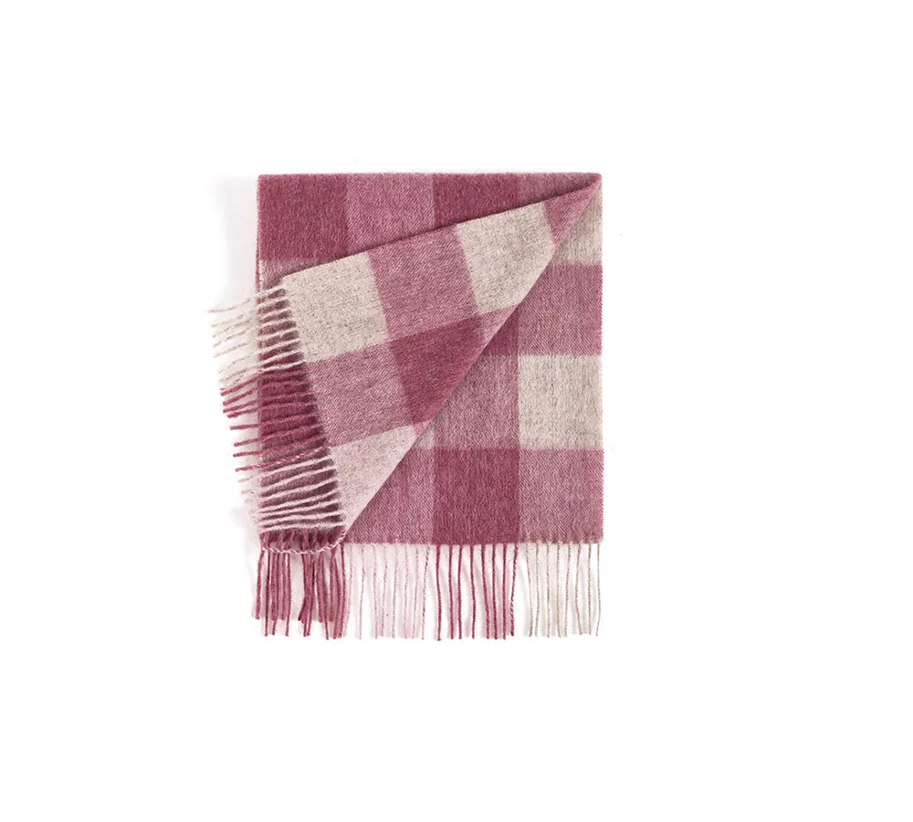 Urban UGG 100% Wool Plaid Pattern Check Scarf Zoe