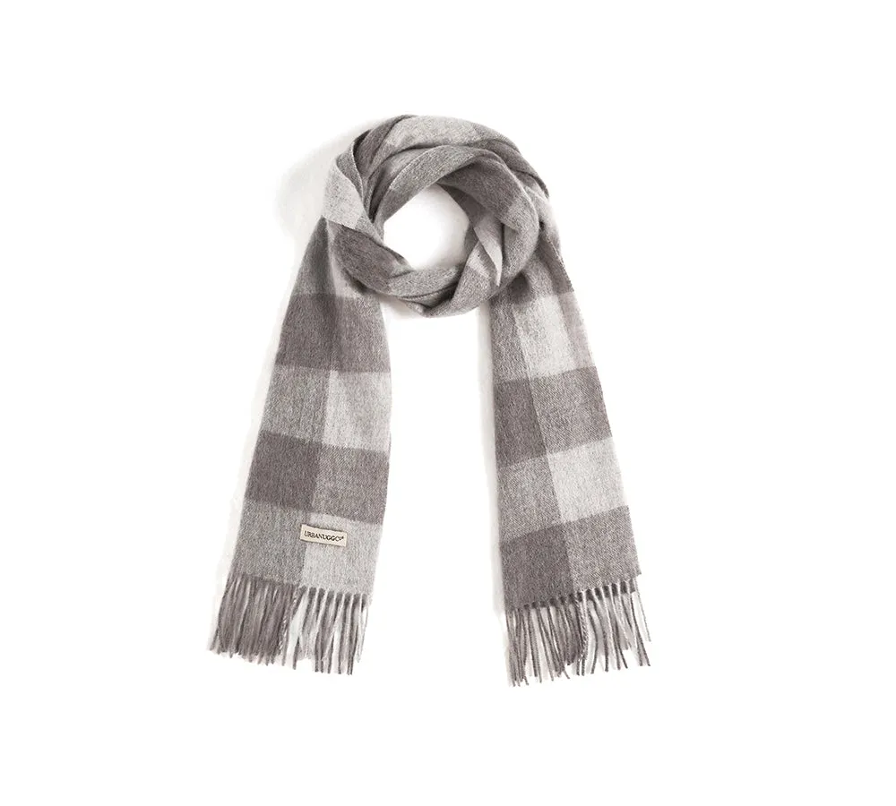 Urban UGG 100% Wool Plaid Pattern Check Scarf Zoe