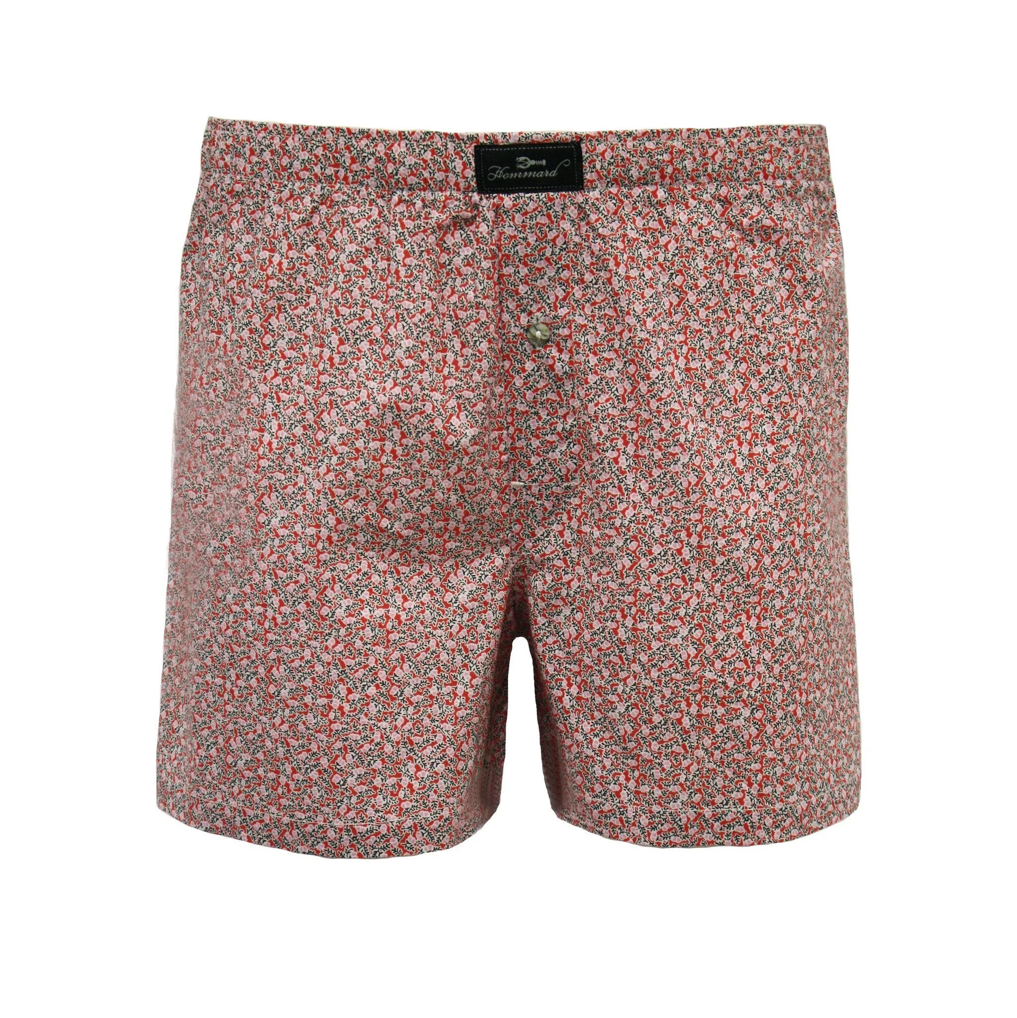 Woven Cotton Boxer Shorts Red leaves